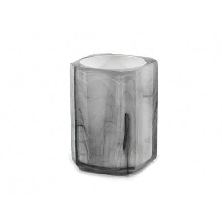 06510127 Ποτηροθήκη Γκρι Με Υφή Μαρμάρου Πλαστικό 7.3x10.3cm