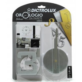 06510479 Ρολόι Τοίχου Με Αυτοκόλλητους Αριθμούς Ασημί 60x60cm