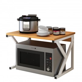 14370233 Ραφιέρα Κουζίνας ArteLibre BEAVER Δρυς/Λευκό MDF/Μέταλλο 54x35x34cm Φυσικό/Λευκό/Δρυς