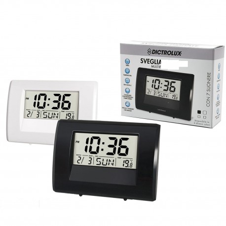 06512374 Ρολόι Ξυπνητήρι Ψηφιακό Λευκό/Μαύρο Πλαστικό 11x8cm Σε 2 Χρώματα