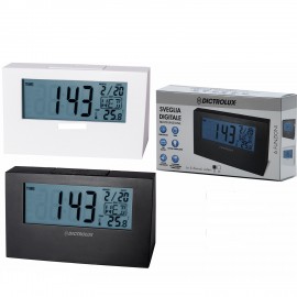 06512375 Ξυπνητήρι Ψηφιακό Μαύρο/Λευκό Πλαστικό 13x8x2cm Σε 2 Χρώματα