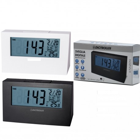 06512375 Ξυπνητήρι Ψηφιακό Μαύρο/Λευκό Πλαστικό 13x8x2cm Σε 2 Χρώματα