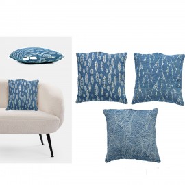 06512674 Μαξιλάρι Jacquard Μπλε/Λευκό 100% πολυεστέρας 45x45cm Σε 3 Σχέδια