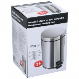 06451624 Κάδος Πεντάλ 3L Ανοξείδωτο Ατσάλι