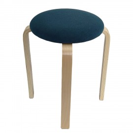 14350033 Σκαμπό ArteLibre MILOA Μπλε/Φυσικό Ύφασμα/Ξύλο 42x42x45cm Φυσικό/Μπλε