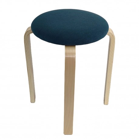 14350033 Σκαμπό ArteLibre MILOA Μπλε/Φυσικό Ύφασμα/Ξύλο 42x42x45cm Φυσικό/Μπλε