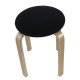 14350036 Σκαμπό ArteLibre MILOA Μαύρο/Φυσικό Ύφασμα/Ξύλο 42x42x45cm Φυσικό/Μαύρο