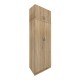 383-000083 Ντουλάπα δίφυλλη και πατάρι Athos pakoworld σε oak απόχρωση 80x42x240εκ