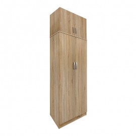 383-000083 Ντουλάπα δίφυλλη και πατάρι Athos pakoworld σε oak απόχρωση 80x42x240εκ