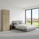 383-000083 Ντουλάπα δίφυλλη και πατάρι Athos pakoworld σε oak απόχρωση 80x42x240εκ