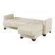 418-000001 Γωνιακός καναπές-κρεβάτι αναστρέψιμος Stashio pakoworld ύφασμα κρεμ 202x143x84εκ