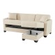 418-000001 Γωνιακός καναπές-κρεβάτι αναστρέψιμος Stashio pakoworld ύφασμα κρεμ 202x143x84εκ