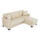 418-000001 Γωνιακός καναπές-κρεβάτι αναστρέψιμος Stashio pakoworld ύφασμα κρεμ 202x143x84εκ