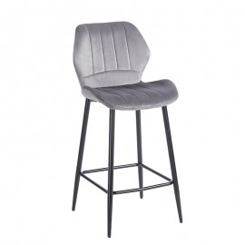 43-2800 DYLAN GREY VELVET ΥΦΑΣΜΑ 65εκ. ΣΚΑΜΠΟ ΜΕΤΑΛΛΙΚΟ 46X45X65-95εκ.