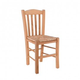 Ρ966,Ε1 CASA Καρέκλα Οξιά Βαφή Εμποτισμού Φυσικό, Κάθισμα Ψάθα
