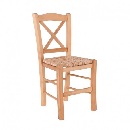 Ρ967,Ε1 METRO Καρέκλα Οξιά Βαφή Εμποτισμού Φυσικό, Κάθισμα Ψάθα