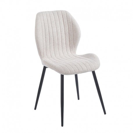 ΕΜ7919,3 TANGO Καρέκλα Τραπεζαρίας, Μέταλλο Βαφή Μαύρο, Ύφασμα Απόχρωση Μπεζ