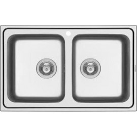 Pyramis Alea 2B Ένθετος Νεροχύτης Inox Σατινέ Μ79xΠ50cm Ασημί 107157601