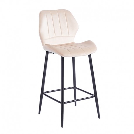 43-2800-2 DYLAN BEIGE VELVET ΥΦΑΣΜΑ 65εκ. ΣΚΑΜΠΟ ΜΕΤΑΛΛΙΚΟ 46X45X65-95εκ.