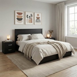 383-000301 Σετ Κρεβατοκάμαρας Athos Wenge με Κρεβάτι 140x200εκ Σετ 3τεμ