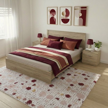 383-000310 Σετ Κρεβατοκάμαρας Athos Sonoma με Κρεβάτι 160x200εκ Σετ 3τεμ