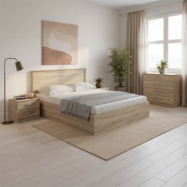 383-000315 Σετ Κρεβατοκάμαρας Athos Sonoma με Κρεβάτι 160x200εκ Σετ 4τεμ