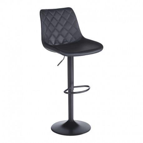 127-000193 Σκαμπό μπαρ Libra pakoworld pu-μέταλλο σε μαύρη απόχρωση 49x55x115εκ