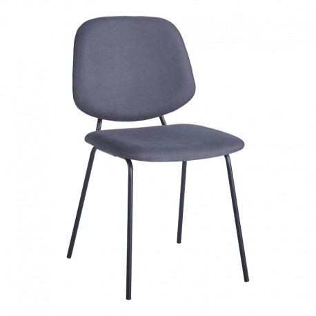 127-000199 Καρέκλα Pietro I pakoworld ανθρακί ύφασμα-πόδι μαύρο μέταλλο 45x55x82.5εκ