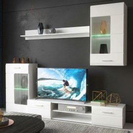 192-000055 Σύνθετο σαλονιού Saleto pakoworld λευκό 230.2x39.6x202.4εκ