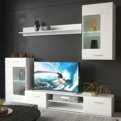 192-000055 Σύνθετο σαλονιού Saleto pakoworld λευκό 230.2x39.6x202.4εκ