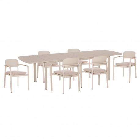 ΣΕΤ ΤΡΑΠΕΖΑΡΙΑΣ ΕΞ.ΧΩΡΟΥ 6 ΘΕΣΕΩΝ ELARA HM10726.05 ΜΠΕΖ ΑΛΟΥΜΙΝΙΟ-ΕΠΕΚΤΕΙΝΟΜΕΝΟ ΤΡΑΠΕΖΙ