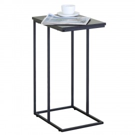 15340048 Βοηθητικό Τραπεζάκι ArteLibre TRENTON Μαύρο Μάρμαρο Μοριοσανίδα/Μέταλλο 40x30x66cm Μαύρο/Μάρμαρο