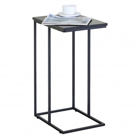 15340048 Βοηθητικό Τραπεζάκι ArteLibre TRENTON Μαύρο Μάρμαρο Μοριοσανίδα/Μέταλλο 40x30x66cm Μαύρο/Μάρμαρο
