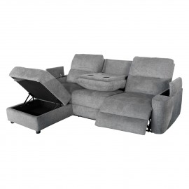 ΚΑΝΑΠΕΣ ΑΡΙΣΤΕΡΗ ΓΩΝΙΑ SYNTHIA HM3308.03L ΑΝΑΚΛΙΣΗ & ΑΠΟΘ.ΧΩΡΟΣ--ΓΚΡΙ 246x159x97Υεκ