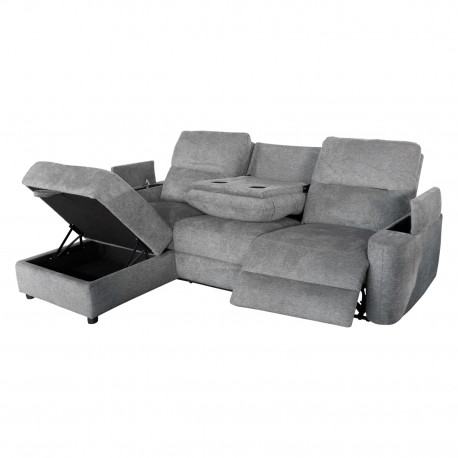 ΚΑΝΑΠΕΣ ΑΡΙΣΤΕΡΗ ΓΩΝΙΑ SYNTHIA HM3308.03L ΑΝΑΚΛΙΣΗ & ΑΠΟΘ.ΧΩΡΟΣ--ΓΚΡΙ 246x159x97Υεκ