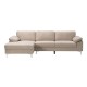 Ε966,5 ALEX Καναπές Σαλονιού Καθιστικού Δεξιά Γωνία, Ύφασμα Μπεζ Velure