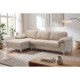 Ε966,5 ALEX Καναπές Σαλονιού Καθιστικού Δεξιά Γωνία, Ύφασμα Μπεζ Velure