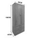 383-000043 Ντουλάπα δίφυλλη με 2 συρτάρια Athos pakoworld σε sonoma απόχρωση 80x42x180εκ