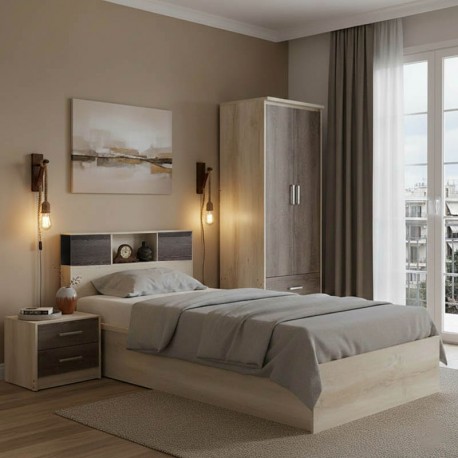 200-001449 Σετ Κρεβατοκάμαρας Olympus Castillo Toro με Κρεβάτι 120x200εκ Σετ 3τεμ