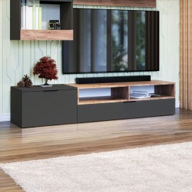 GR-MORTV-2 Έπιπλο TV Morocco Ανθρακί-Χρυσό Δρυς 175x39x35cm