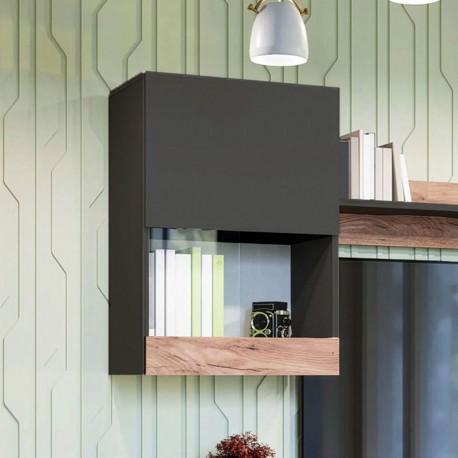 GR-MORCAB-2 Κρεμαστό Ντουλάπι Morocco Ανθρακί-Χρυσό Δρυς 55x31x78.5cm