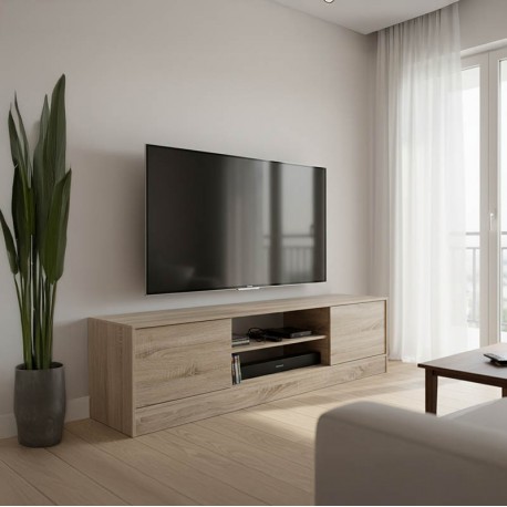 383-000032 Έπιπλο τηλεόρασης Sasa pakoworld σε sonoma απόχρωση 150x35x41.5εκ