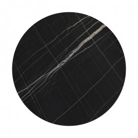 215-000055 Επιφάνεια τραπεζιού Relian pakoworld HPL μαύρο όψη μαρμάρου Φ69εκ πάχους 12mm