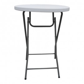 142-000022 Τραπέζι μπαρ catering Event pakoworld πτυσσόμενο λευκό Φ81x110εκ