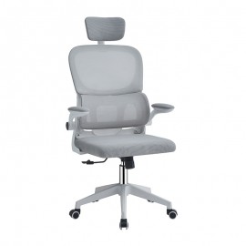 01-0294-1 A9935 WHITE/GREY MESH ΚΑΡΕΚΛΑ ΓΡΑΦΕΙΟΥ 62Χ64Χ42-114/52-125εκ.