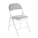 Ε5570,5 BRENDA Καρέκλα Πτυσσόμενη, Μέταλλο Βαφή Άσπρο, Ύφασμα Γκρι