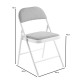 Ε5570,5 BRENDA Καρέκλα Πτυσσόμενη, Μέταλλο Βαφή Άσπρο, Ύφασμα Γκρι