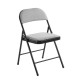 Ε5570,1 BRENDA Καρέκλα Πτυσσόμενη, Μέταλλο Βαφή Μαύρο, Ύφασμα Γκρι