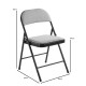 Ε5570,1 BRENDA Καρέκλα Πτυσσόμενη, Μέταλλο Βαφή Μαύρο, Ύφασμα Γκρι