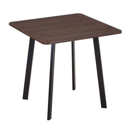 ΕΜ858,1 BARI Τραπέζι Κουζίνας- Εστιατορίου, Μέταλλο Βαφή Μαύρο, Επιφ.Απόχρωση Καρυδί